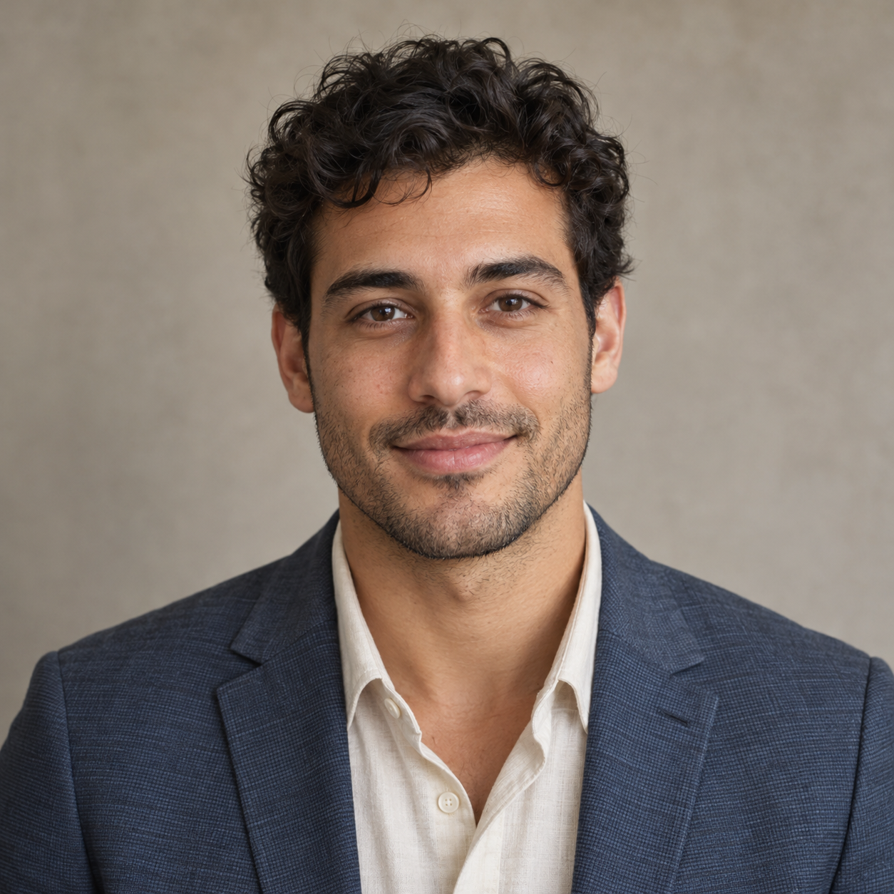 AI-generated portrait of Adrian Cole, a synthetic editorial persona