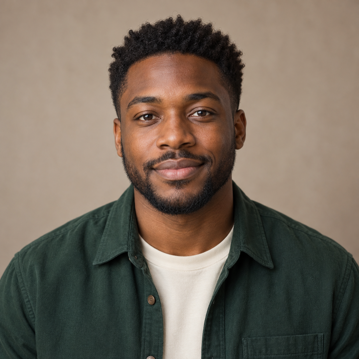 AI-generated portrait of Malik Hayes, a synthetic editorial persona